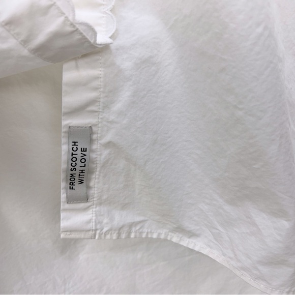 Scotch & Soda Cotton Poplin Balloon Sleeve Oversized Button Down Shirt - Picture 14 of 14